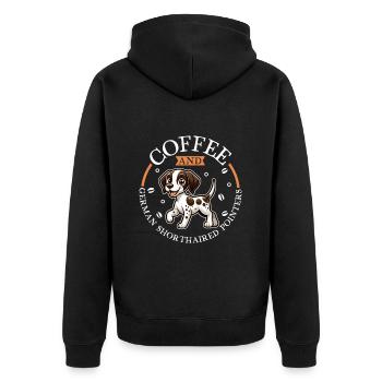 Café et German Shorthair - Veste à capuche bio Premium Unisexe - noir - Dos - Nico (187cm)