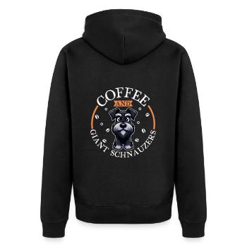 Café et schnauzer géant - Veste à capuche bio Premium Unisexe - noir - Dos - Nico (187cm)