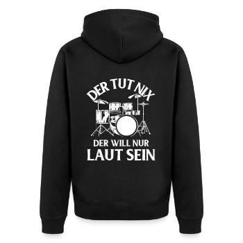 Drums Drums Drumstick Drummer Music Band Rock - Unisex Premium Organic Zip Hoodie - black - Back - Nico (187cm)