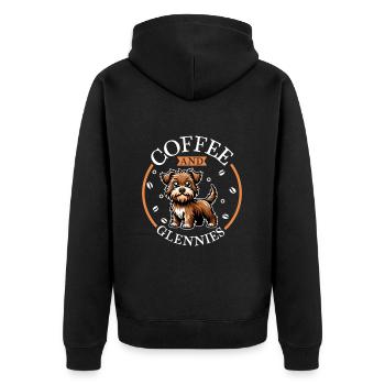 Café et Irish Glen d’Imaal Terrier - Veste à capuche bio Premium Unisexe - noir - Dos - Nico (187cm)