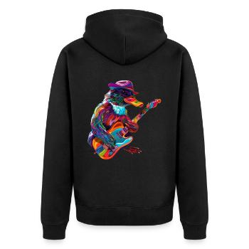 ornithorynque mammifère guitare chapeau de cowboy popart - Veste à capuche bio Premium Unisexe - noir - Dos - Nico (187cm)