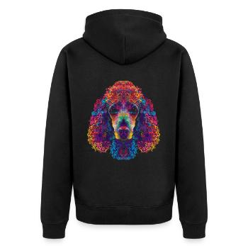 Caniche Chien Popart - Veste à capuche bio Premium Unisexe - noir - Dos - Nico (187cm)