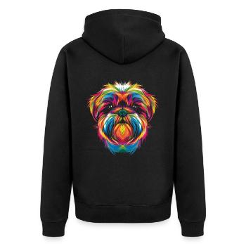 Shih Tzu Chien Popart - Veste à capuche bio Premium Unisexe - noir - Dos - Nico (187cm)