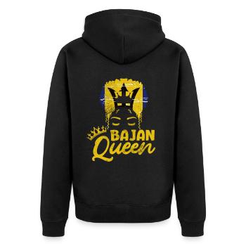 Barbados - Unisex Premium Bio Zip Hoodie - Schwarz - Hinten - Nico (187cm)
