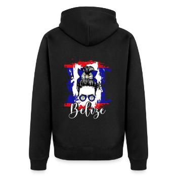 Belize Latino Belizer Belizerin Maya Geschenk - Unisex Premium Bio Zip Hoodie - Schwarz - Hinten - Nico (187cm)