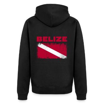 Belize Latino Belizer Belizerin Maya Geschenk - Unisex Premium Bio Zip Hoodie - Schwarz - Hinten - Nico (187cm)