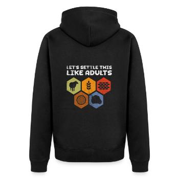 board game - Unisex Premium Organic Zip Hoodie - black - Back - Nico (187cm)