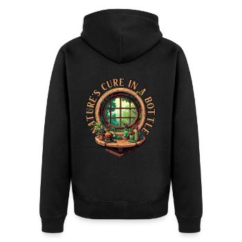 Apotheker Kräutersammler Apothekerin - Unisex Premium Bio Zip Hoodie - Schwarz - Hinten - Nico (187cm)