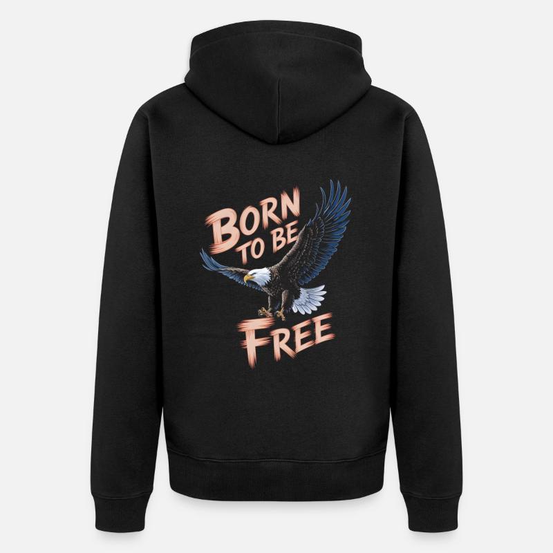 Aigle Né pour être libre - Veste à capuche bio Premium Unisexe - noir
