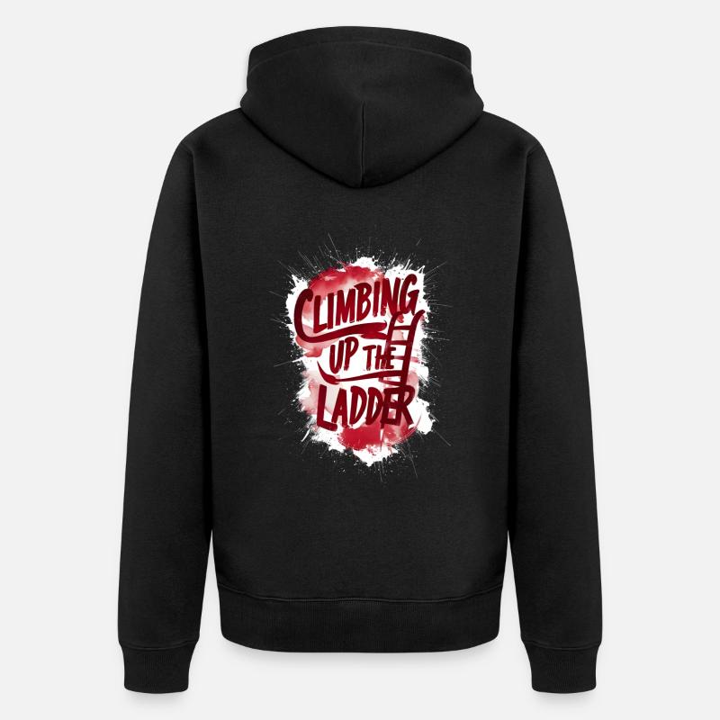 Die Leiter hinaufklettern - Unisex Premium Bio Zip Hoodie - Schwarz