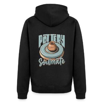 Töpfern Töpferei Töpfer Pottery Soulmate - Unisex Premium Bio Zip Hoodie - Schwarz - Hinten - Nico (187cm)
