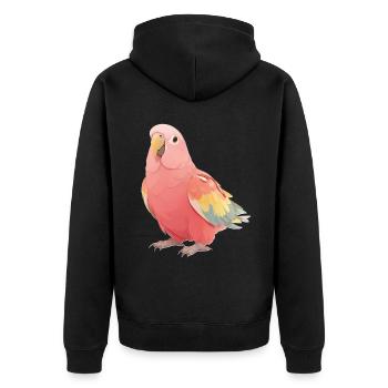 Bourkesittich - Unisex Premium Bio Zip Hoodie - Schwarz - Hinten - Nico (187cm)