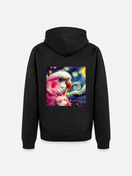 Bourke Parakeet Starry Night - Unisex Premium Organic Zip Hoodie - black