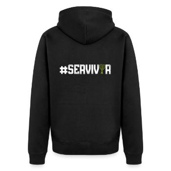 Funny Tennis Player Racket - Unisex Premium Bio Zip Hoodie - Schwarz - Hinten - Nico (187cm)