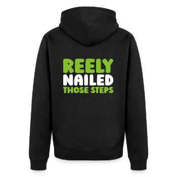Irish Dance Irischer Tanz - Unisex Premium Bio Zip Hoodie - Schwarz - Hinten - Nico (187cm)