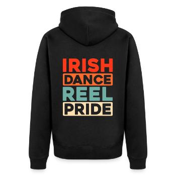 Irish Dance Irischer Tanz - Unisex Premium Bio Zip Hoodie - Schwarz - Hinten - Nico (187cm)