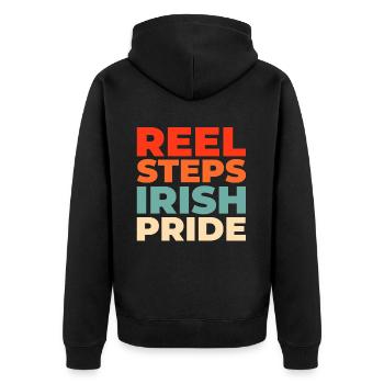 Danse Irlandaise Irischer Tanz - Veste à capuche bio Premium Unisexe - noir - Dos - Nico (187cm)