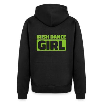 Irish Dance Irischer Tanz - Unisex Premium Bio Zip Hoodie - Schwarz - Hinten - Nico (187cm)