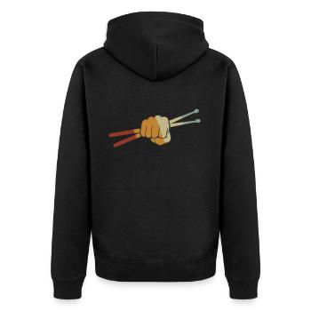 Tambours Tambours Baguette Batteur Musique Groupe Rock - Veste à capuche bio Premium Unisexe - noir - Dos - Nico (187cm)