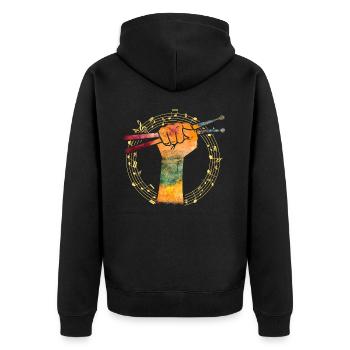 Drums Drums Drumstick Drummer Music Band Rock - Unisex Premium Organic Zip Hoodie - black - Back - Nico (187cm)