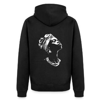 Patrimoine afro-américain Mois de l’histoire des Noirs - Veste à capuche bio Premium Unisexe - noir - Dos - Nico (187cm)