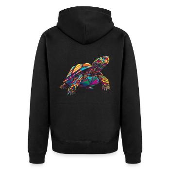 Tortue Tortue de mer Popart - Veste à capuche bio Premium Unisexe - noir - Dos - Nico (187cm)