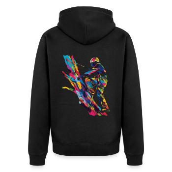 Tree Climbing Tree Climber Arborist Popart - Unisex Premium Organic Zip Hoodie - black - Back - Nico (187cm)