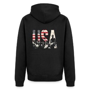 Afro American History USA Heritage Art - Unisex Premium Organic Zip Hoodie - black - Back - Nico (187cm)