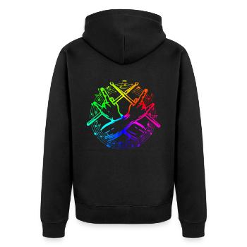Drums Drums Drumstick Drummer Music Band Rock - Unisex Premium Organic Zip Hoodie - black - Back - Nico (187cm)
