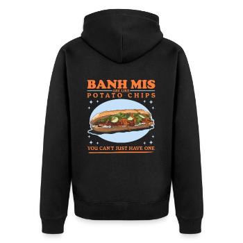 Banh Mi Sandwiches Bánh Mì Geschenke - Unisex Premium Bio Zip Hoodie - Schwarz - Hinten - Nico (187cm)
