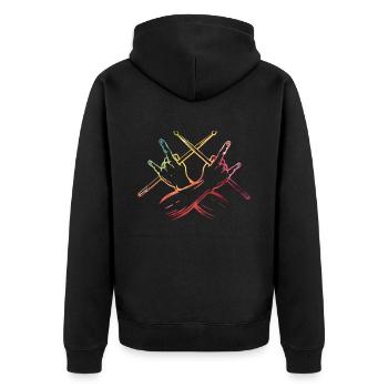 Drums Drums Drumstick Drummer Music Band Rock - Unisex Premium Organic Zip Hoodie - black - Back - Nico (187cm)