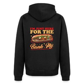 Banh Mi Bánh Mì Sandwiches Geschenk - Unisex Premium Bio Zip Hoodie - Schwarz - Hinten - Nico (187cm)