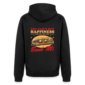 Bánh Mì Banh Mi Sandwiches Geschenke - Unisex Premium Bio Zip Hoodie - Schwarz - Hinten - Nico (187cm)