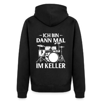 Drums Drums Drumstick Drummer Music Band Rock - Unisex Premium Organic Zip Hoodie - black - Back - Nico (187cm)