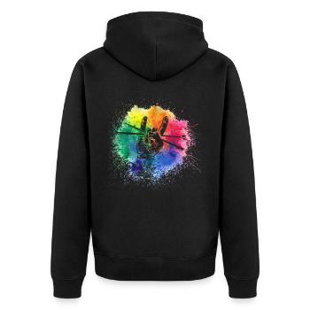 Drums Drums Drumstick Drummer Music Band Rock - Unisex Premium Organic Zip Hoodie - black - Back - Nico (187cm)