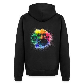 Drums Drums Drumstick Drummer Music Band Rock - Unisex Premium Organic Zip Hoodie - black - Back - Nico (187cm)