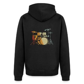 Tambours Tambours Baguette Batteur Musique Groupe Rock - Veste à capuche bio Premium Unisexe - noir - Dos - Nico (187cm)