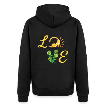 Sunflowers Love Cat Florist Flowers - Unisex Premium Organic Zip Hoodie - black - Back - Nico (187cm)