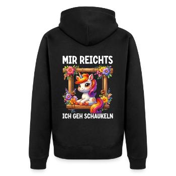 J’en ai assez, je vais me balancer, licorne drôle - Veste à capuche bio Premium Unisexe - noir - Dos - Nico (187cm)