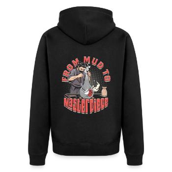 Pottery Pottery Pottery From Mud To Masterpiece - Unisex Premium Organic Zip Hoodie - black - Back - Nico (187cm)