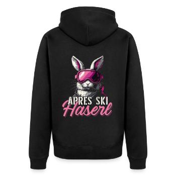 Après Ski Bunny Skier Après Ski Party Women - Unisex Premium Organic Zip Hoodie - black - Back - Nico (187cm)