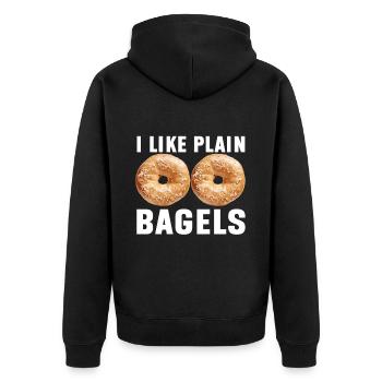Bagel Lover Art Bagels - Unisex Premium Organic Zip Hoodie - black - Back - Nico (187cm)