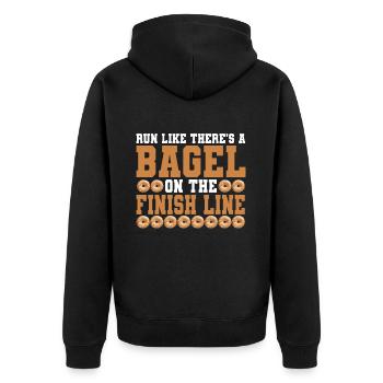 Bagel Lover Art Bagels - Unisex Premium Organic Zip Hoodie - black - Back - Nico (187cm)