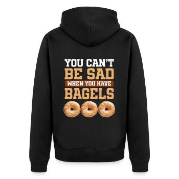 Bagel Lover Art Bagels - Unisex Premium Organic Zip Hoodie - black - Back - Nico (187cm)