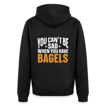 Bagel Lover Art Bagels - Unisex Premium Organic Zip Hoodie - black - Back - Nico (187cm)