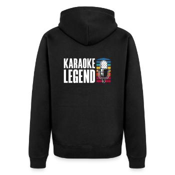 Karaoke Legend Microphone Retro - Unisex Premium Organic Zip Hoodie - black - Back - Nico (187cm)
