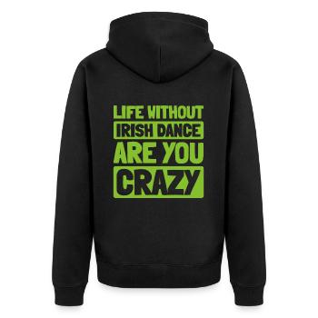 Irish Dance Irischer Tanz - Unisex Premium Bio Zip Hoodie - Schwarz - Hinten - Nico (187cm)