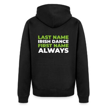 Irish Dance Irischer Tanz - Unisex Premium Bio Zip Hoodie - Schwarz - Hinten - Nico (187cm)