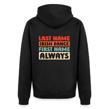 Irish Dance Irischer Tanz - Unisex Premium Bio Zip Hoodie - Schwarz - Hinten - Nico (187cm)