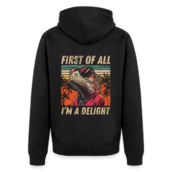 Style Iguane Tropical - Conception de Chemise Rétro - Veste à capuche bio Premium Unisexe - noir - Dos - Nico (187cm)